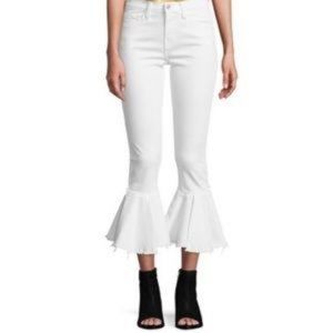 Womens Flying Monkey White Flared Leg Denim Jeans 26 *